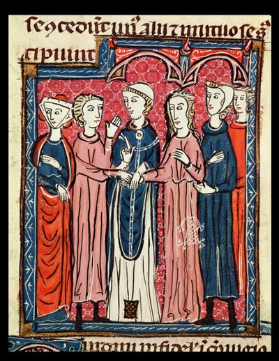 Ms 372 fol.153 A Marriage, from Decrets de Gratien od French School