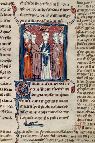 Ms 372 fol.168 Svatební scéna, z Decrets de Gratien od French School