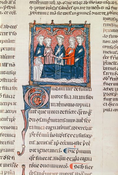 Ms 372 fol.243 Manželství vdovce, z Decrets de Gratien od French School