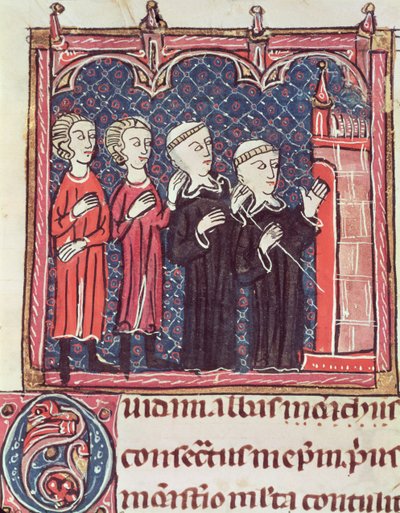 Ms 372 fol.47v Založení kláštera, z Decrets de Gratien od French School