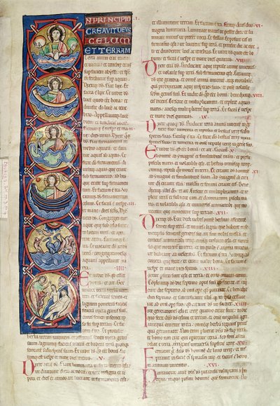 Ms 3 fol.4 Šest dní stvoření z Bible svatého Sulpicia z Bourges od French School