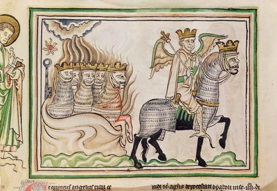 Ms 422 f.33v Pád Satanovy hvězdy od French School