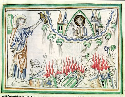 Ms 422 fol.77 Zkáza Babylonu od French School