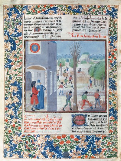 Ms 5064 f.299v Povolání pro každý měsíc v roce, ilustrace z Le Livre des Prouffitz Champestres od Pietra de Crescenzi (1230-132021) od French School