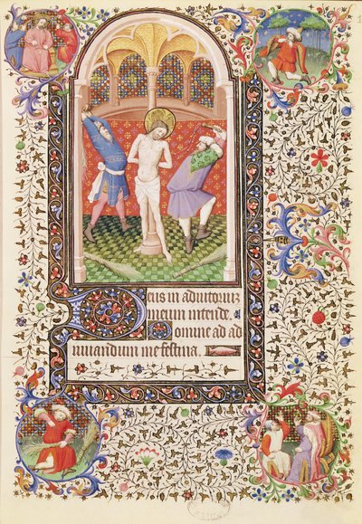 Ms 547 fol. 13 Flagellation, z Knihy hodin, kterou používala žena z Poitiers od French School