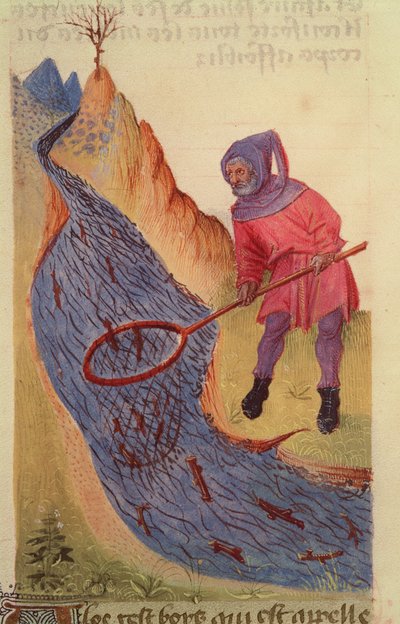 Ms 59 fol.3r Fisherman, z Grand Herbier od French School