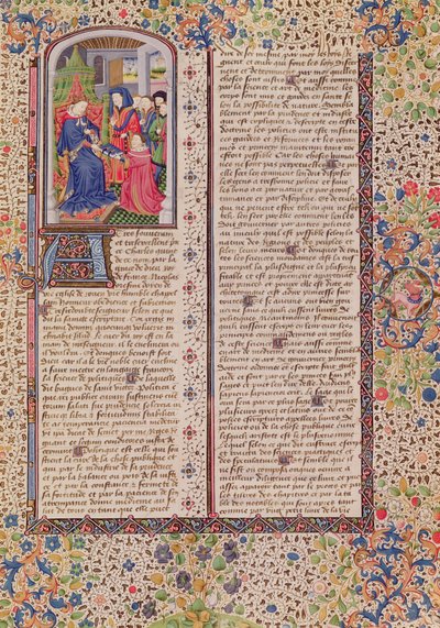 Ms 927 Fol.186 Prezentace Politiky králi, z etiky, politiky a ekonomie od Aristotela (384-322 př.nl) od French School