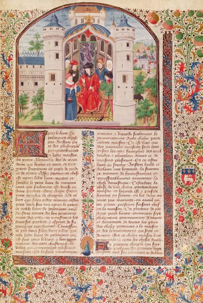 Ms 927 Fol.426 Prezentace ekonomie, z etiky, politiky a ekonomie od Aristotela (384-322 př.nl) (podrobnosti viz také 165171) od French School