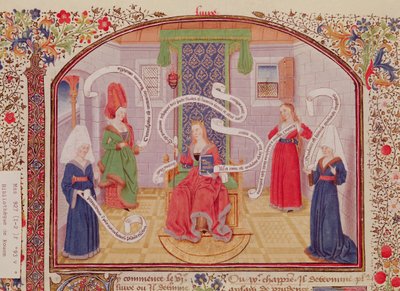 Ms 927 Fol.93v Teorie intelektuálních ctností, z etiky, politiky a ekonomie od Aristotela (384-322 př.nl) od French School