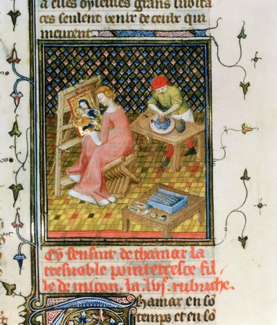 Paní Fr 12420 fol.86r Příběh Thamyris, od `De Claris Mulieribus, z díla Giovanniho Boccaccia od French School