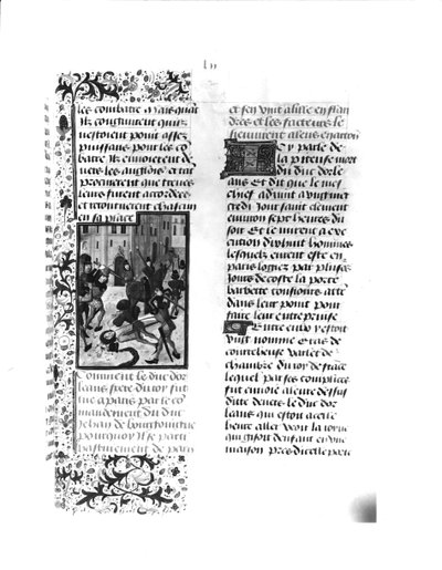Paní Fr 2680 fol.52 Vražda vévody z Orleansu v Paříži od French School