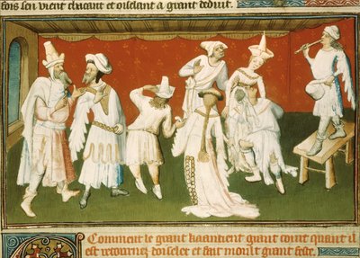Paní Fr 2810, Svátek nabízený Velkým chánem v Khanbaliq, miniatura z „Livre des merveilles du monde“ (Kniha divů světa) od Marca Pola a Rustichella, kolem 1410-12 (tempera na pergamenu) od French School