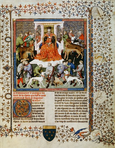 Paní Fr 616 fol.13 Příprava na lov, z Livre de la Chasse od Gastona Phebuse de Foix (1331-91) od French School