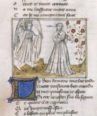 Ms Fr 805 fol.13v Ilustrace z Le Roman de la Rose od French School