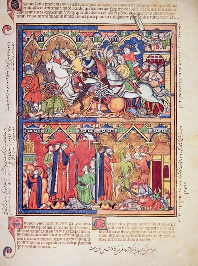 Ms M 638 fol.10r Jozue, z Morganovy obrázkové bible, asi 1244-54 od French School