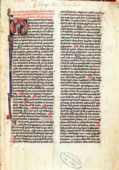 Paní de Vauclair 160 Fol.1 Strana ze Somme de Theologie od sv. Tomáše Akvinského (1225-74) od French School