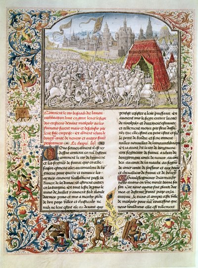 Ms t.4 fol.230 Bitva u Nicopolis v roce 1396, faksimile vratislavského rukopisu, z Froissarts Chronicle, 1472 od French School