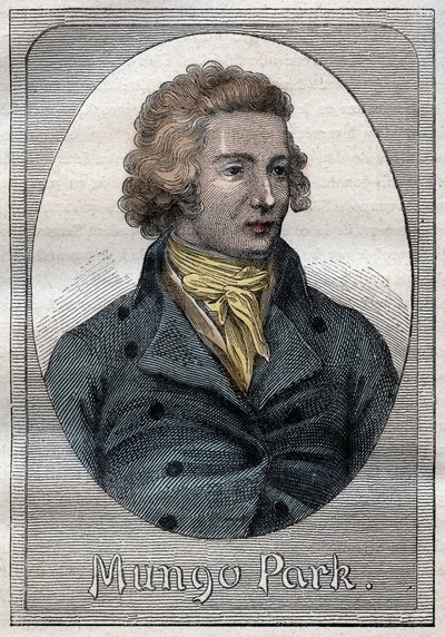 Mungo Park, skotský průzkumník - Portrét parku Mungo (1771-1806), skotský průzkumník - ilustrace z „Velkých námořníků 18. století““ od French School