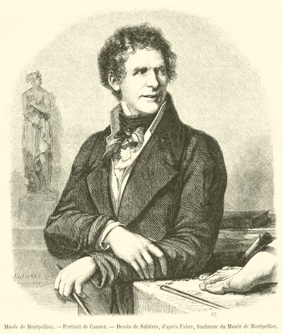 Montpellier Museum, Portrét Canova (rytina) od French School