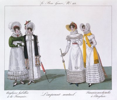 Vzájemné vypůjčování, deska ze série Le Bon Genre, kolem roku 1810 od French School