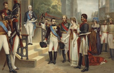Napoleon I. a královna Pruska (barevná litografie) od French School