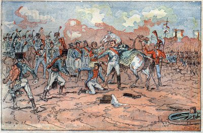 Napoleon I., rány před Regensburgem od French School