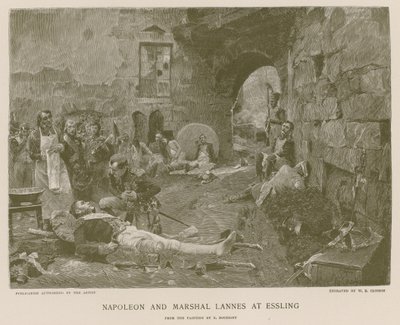 Napoleon a maršál Lannes v Esslingu od French School