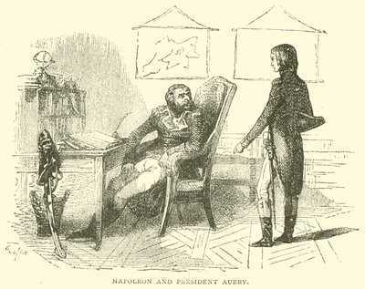 Napoleon a prezident Aubry (rytina) od French School