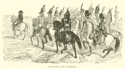 Napoleon v Bayonne (rytina) od French School