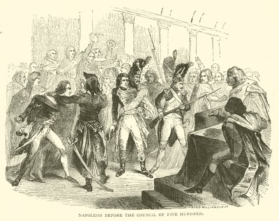 Napoleon před koncilem pěti set (rytina) od French School