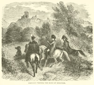 Napoleon na návštěvě ruin Dierstein (rytina) od French School