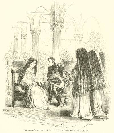 Napoleonův rozhovor s abatyší Santa Clara (rytina) od French School