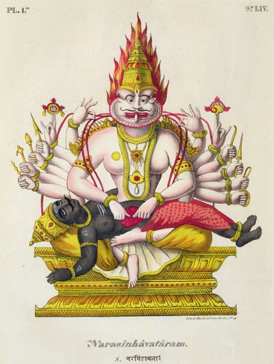 Narasimha, vyrytý de Marletem od French School