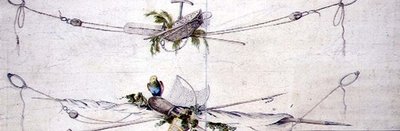Design námořní kartuše s papouškem, cca 1800 (akvarel na papíře) od French School