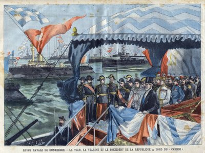 Námořní recenze Dunkerque: Car Nicholas II (1868-1918), carevna Alix Hesenská a Rýn (nebo Alexandra Feodorovna od French School