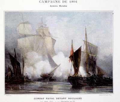Námořní bitva před Boulogne - v „“Námořních bitvách Napoleona““ od French School