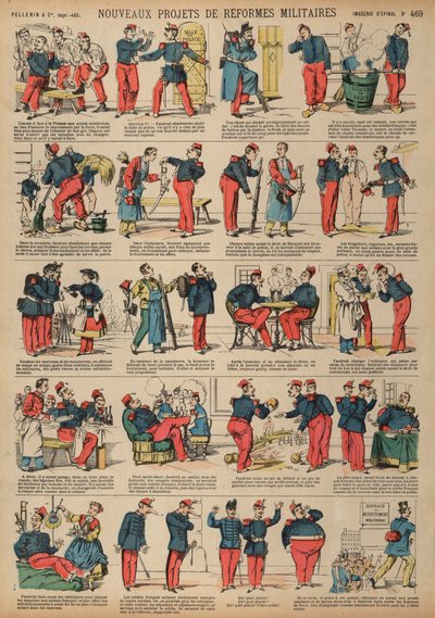 Nové reformní projekty ve francouzské armádě (barevná rytina) od French School