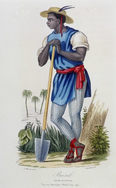 Černošský plantážník z Brazílie - v “” Bibliotheque Universelle des Voyages”” od Alberta-Montémonta, ed. Armand-Aubree, Paříž od French School