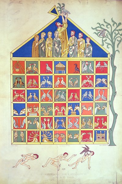 Noemova archa, faksimile původního rukopisu z 12. století, 19. století od French School
