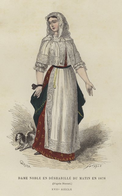 Šlechtična v ranních šatech, 1676 od French School