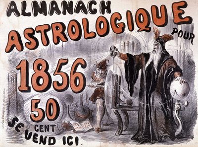 Nostradamus, astrolog osvětlující budoucnost - v „Almanach Astrologique““ z roku 1856 od French School
