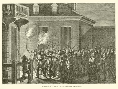 Noc z 12. na 13. července 1789, Paříž střežená lidem (rytina) od French School