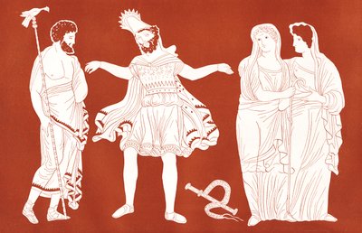 Oidipus s Tiresiem, z "Le Théâtre", prosinec 1899 (tisk) od French School