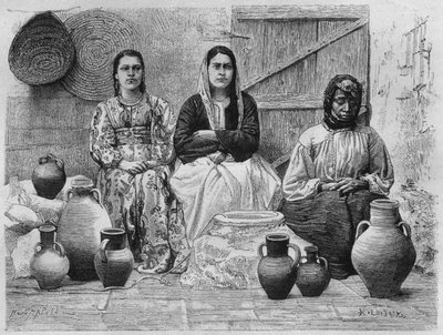 Obchodníci s ropou v Jeruzalémě, dnes ze Sýrie. Cestuje po Fénicii, Libanonu a Judeji. 1875-1880 Louis Charles Emile Lortet, 1884 (č. rytina) od French School
