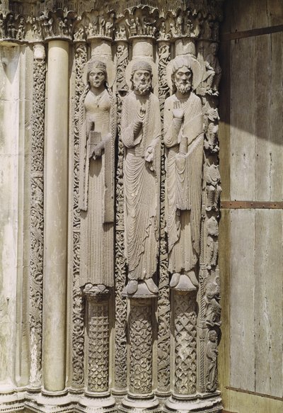 Postavy ze starého zákona, z královského portálu západního průčelí, kolem 1145-50 od French School