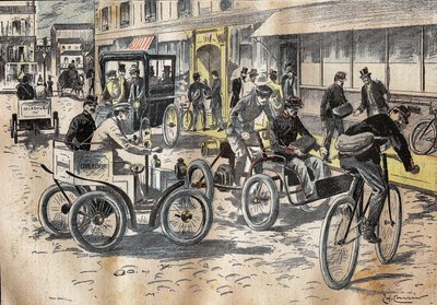 Dne 5. října 1899 předseda státního tajemníka na poště Leon Mougeot (1857-1928) na ústřední poště v pařížském obvodu XII. . Rytina v „“ Le P od French School