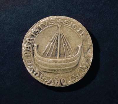 Jedna z nejstarších dochovaných pečetí města Paříže, c.1210 (vosk) od French School