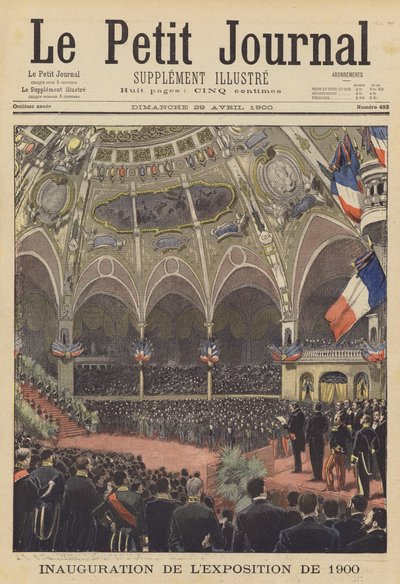 Zahájení výstavy Universelle z roku 1900 v Paříži (barevné lito) od French School