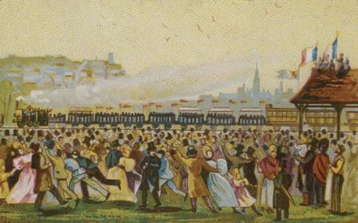 Otevření první francouzské železnice, 1832 od French School