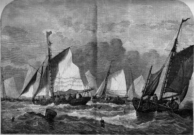 Rybáři ústřic ve Whitstable Bay, Anglie od French School